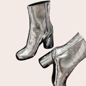 Ботильоны Maison Margiela из металлизированной кожи