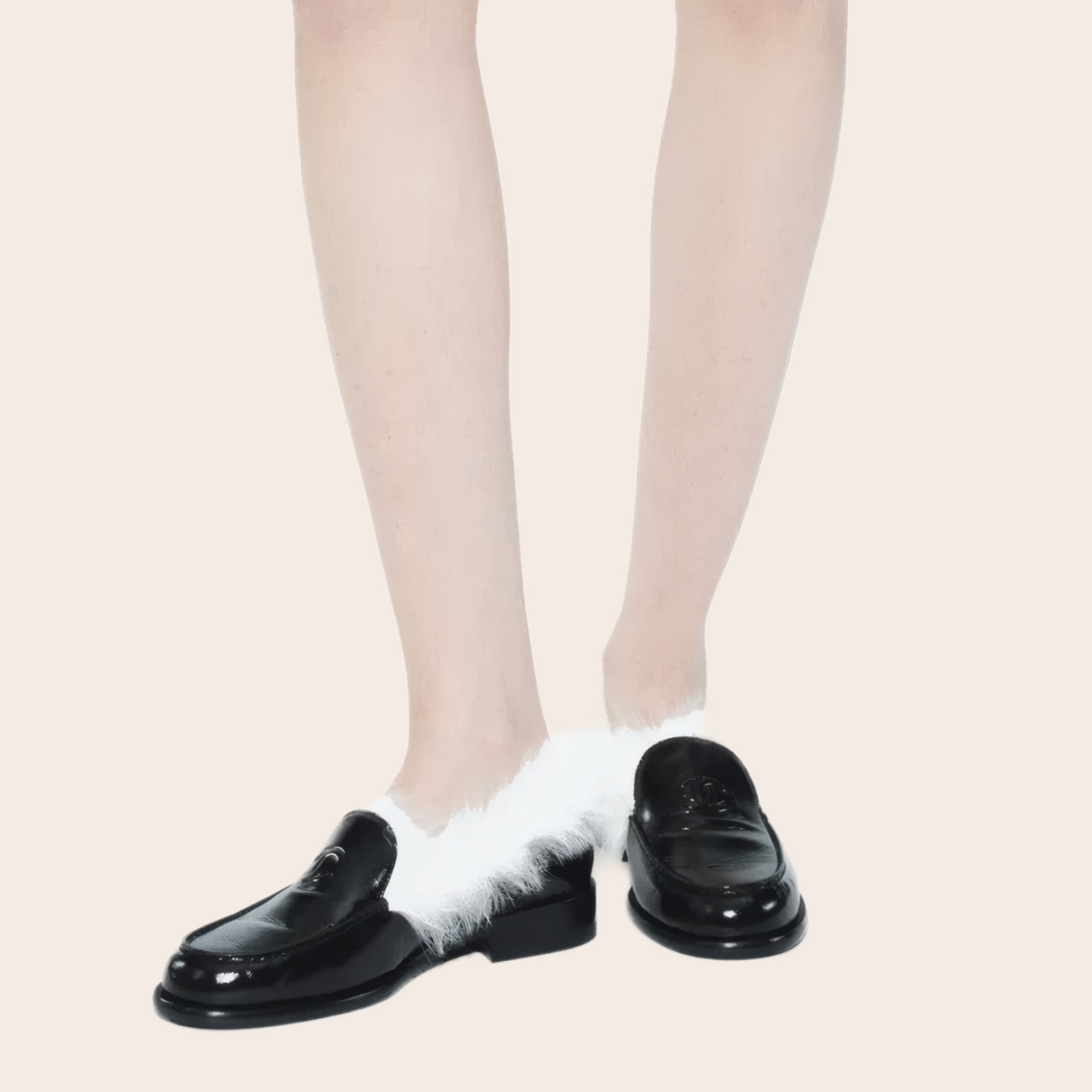 Лоферы Chanel с мехом