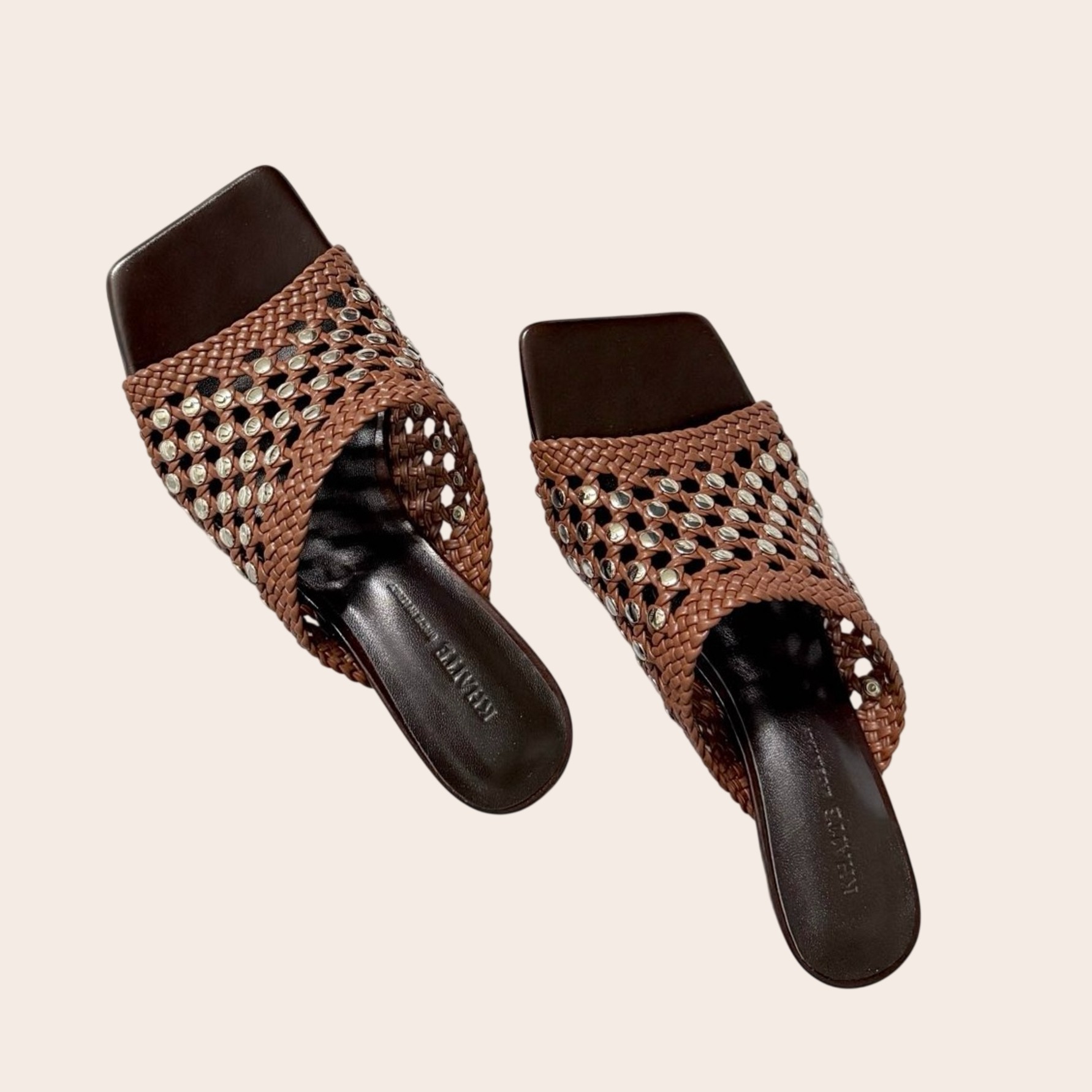 Мюли Khaite из плетеной кожи