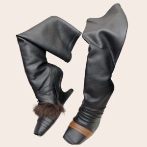 Сапоги Rick Owens на скульптурной танкетке