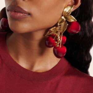 Серьги клипсы Saint Laurent Cherry