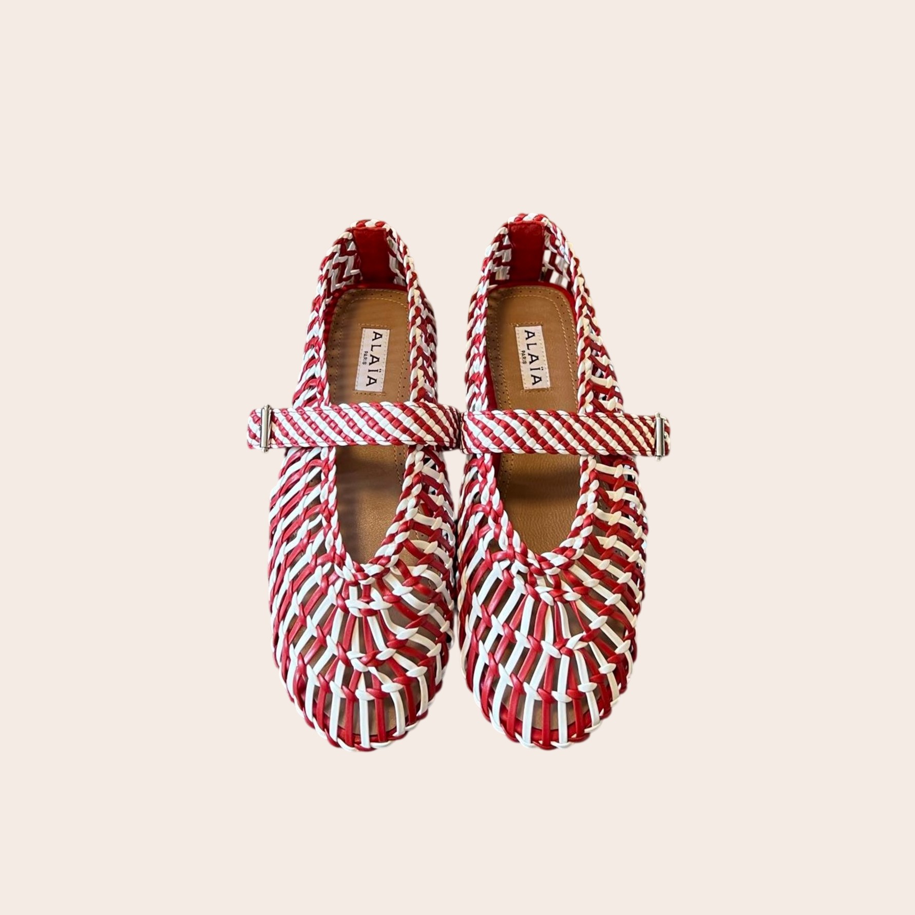Балетки Alaia из плетеной кожи