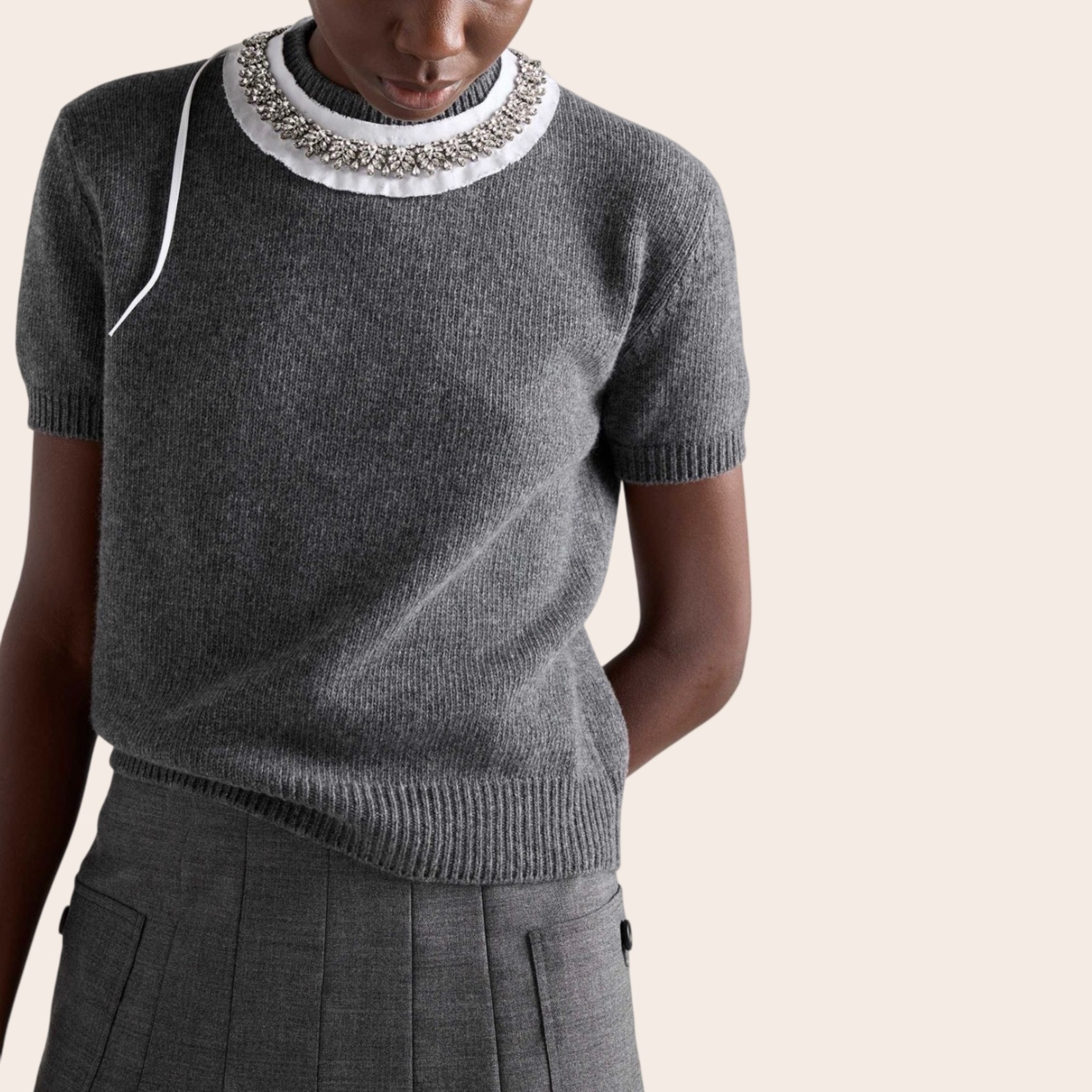 Футболка Prada с кристаллами